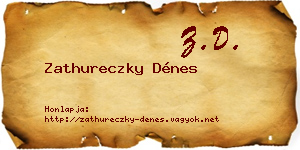 Zathureczky Dénes névjegykártya