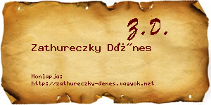 Zathureczky Dénes névjegykártya