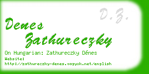denes zathureczky business card